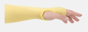 Yellow 18 Inch Kevlar With Thumbhole - Latex, Supported